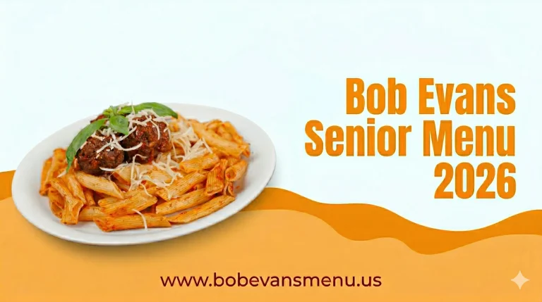 Bob Evans menu with prices for Seniors