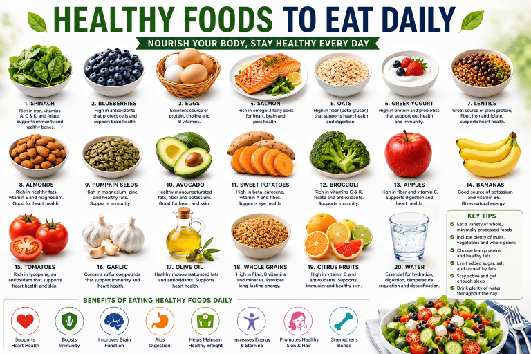 Healthy Foods to Eat Daily: 20 Nutrient-Packed Foods for Better Health