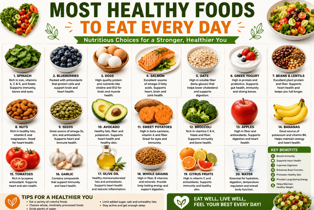 Current image: Most Healthy Foods to Eat Every Day: 20 Nutrient-Rich Foods for Better Health