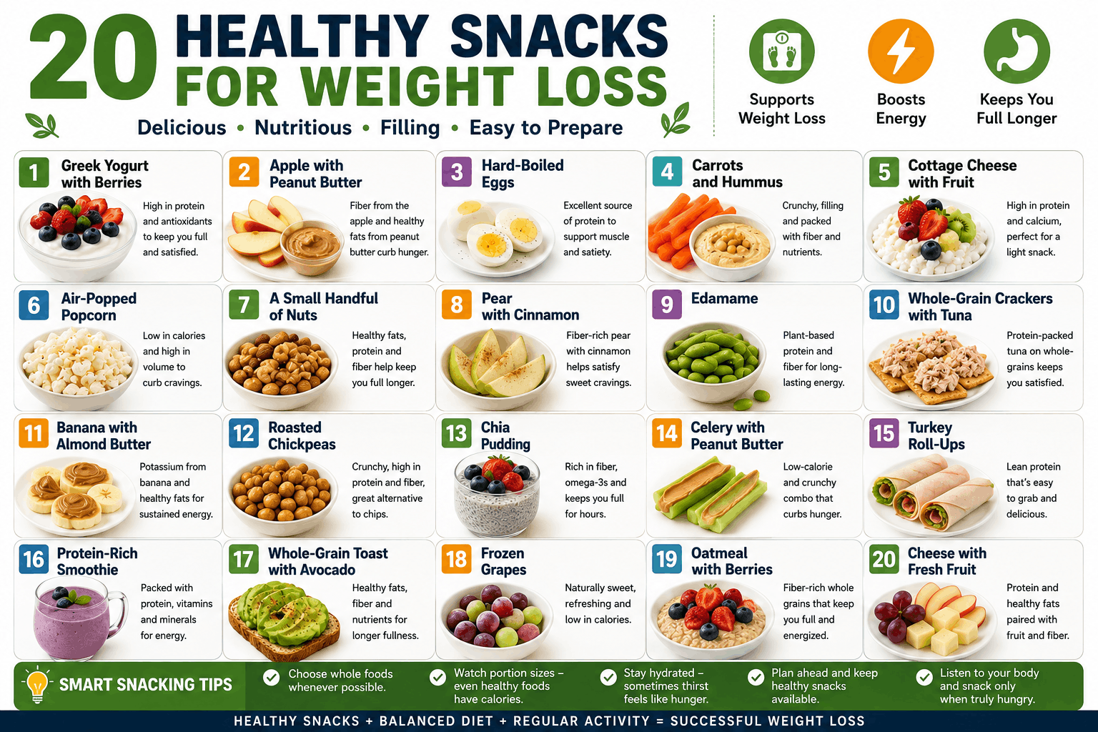 Healthy Snacks for Weight Loss: 20 Filling and Easy Ideas