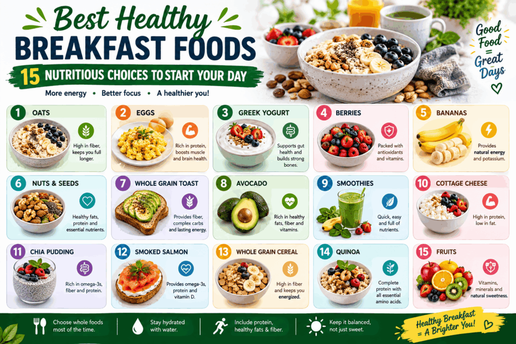 Best Healthy Breakfast Foods: 15 Nutritious Choices to Start Your Day